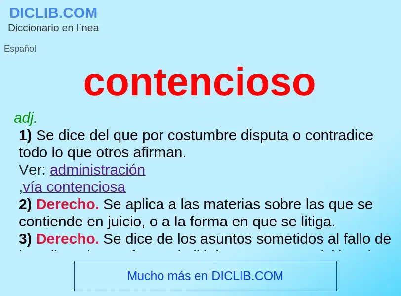 What is contencioso - definition