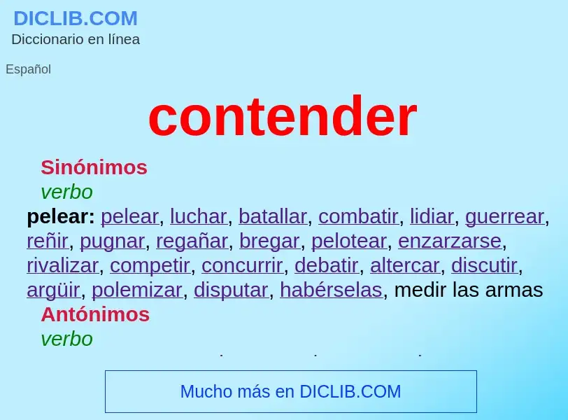 O que é contender - definição, significado, conceito