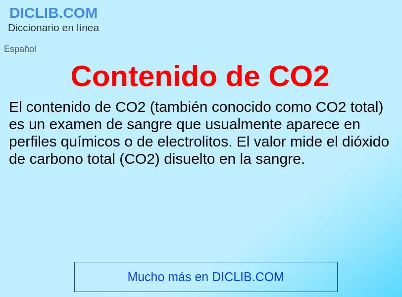 ¿Qué es Contenido de CO2? - significado y definición