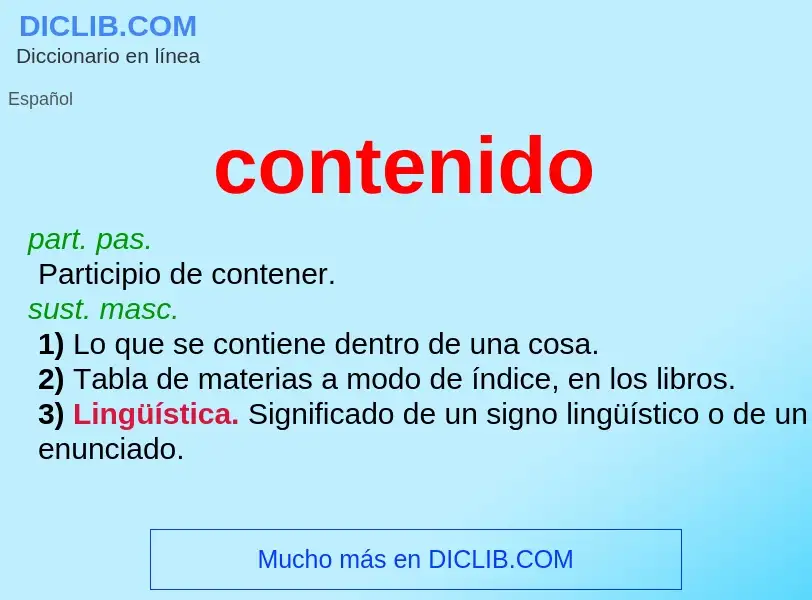 What is contenido - meaning and definition