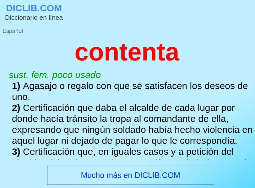 O que é contenta - definição, significado, conceito