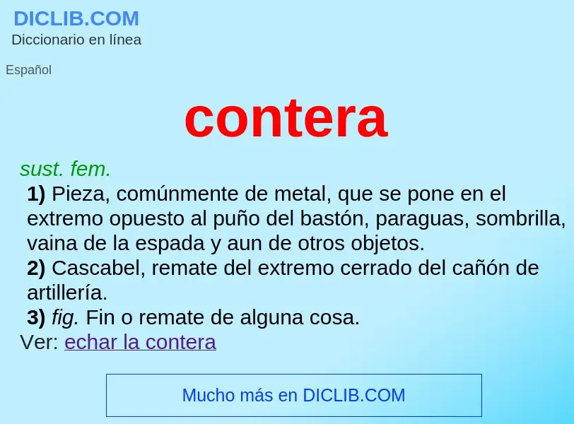 ¿Qué es contera? - significado y definición