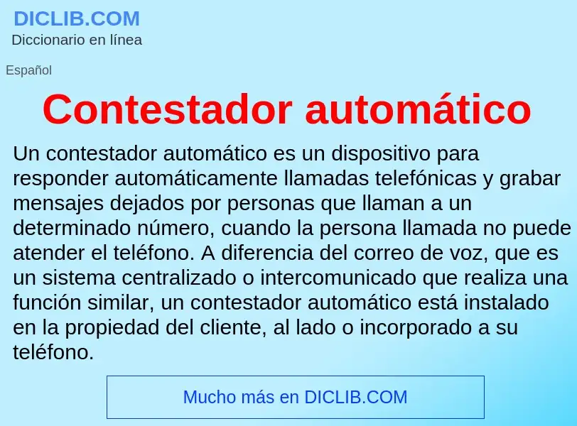 What is Contestador automático - definition