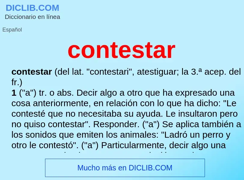 What is contestar - definition