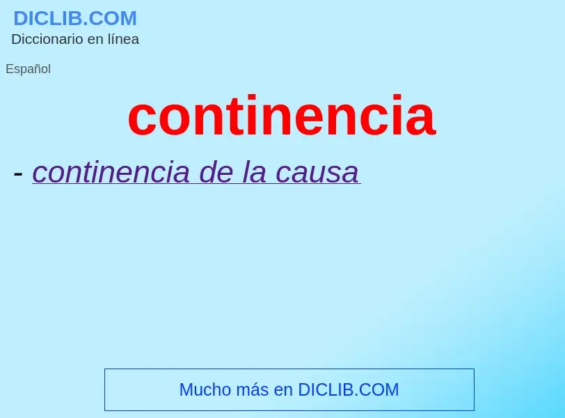 Wat is continencia - definition