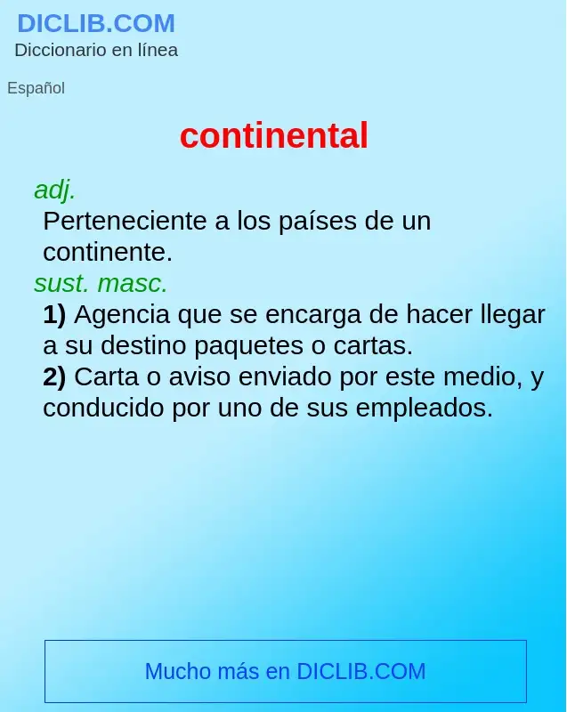 Wat is continental - definition