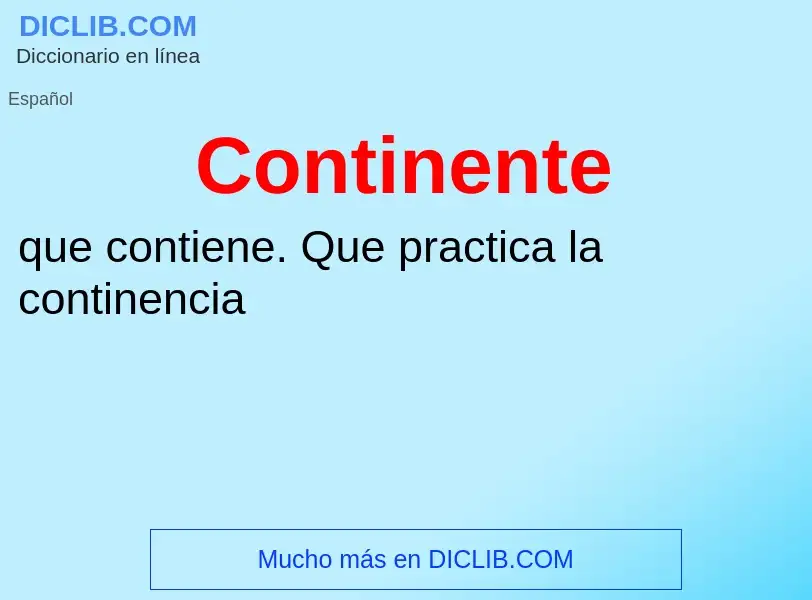 What is Continente - definition