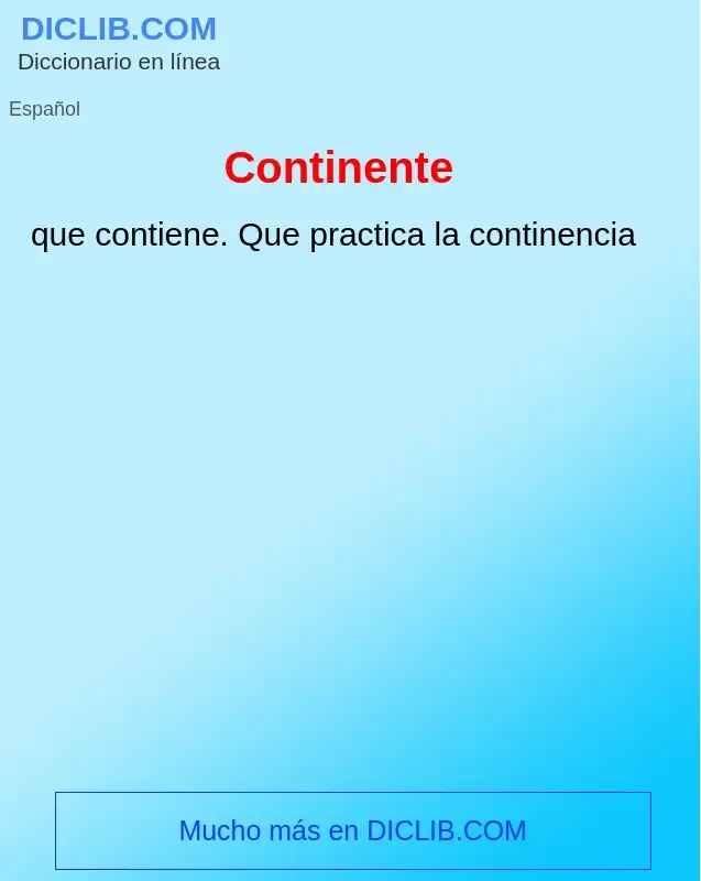 Wat is Continente - definition