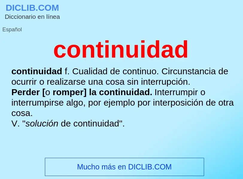 ¿Qué es continuidad? - significado y definición