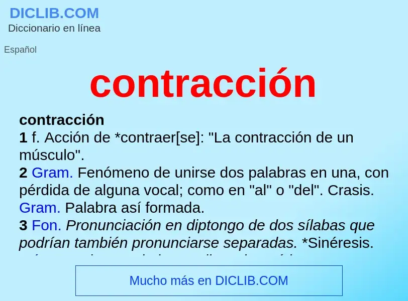 O que é contracción - definição, significado, conceito