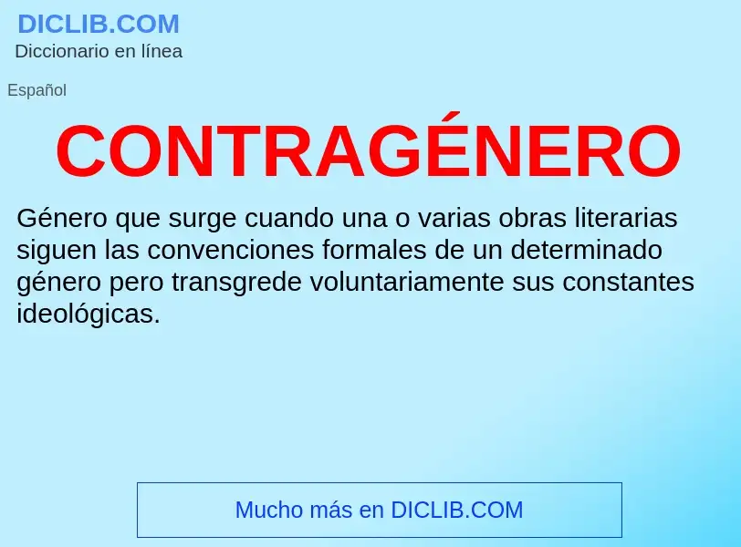 ¿Qué es CONTRAGÉNERO? - significado y definición