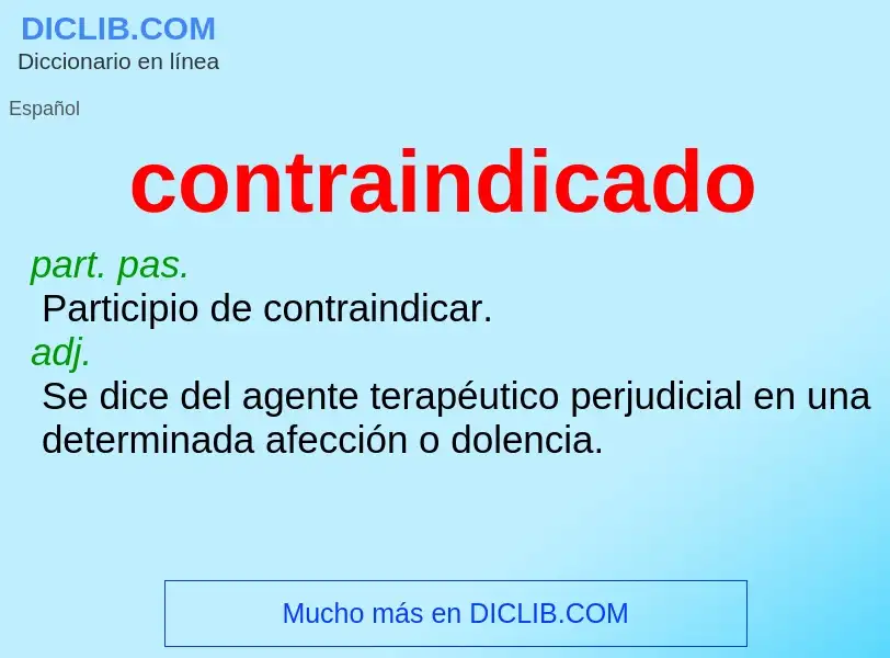 Wat is contraindicado - definition