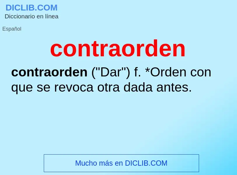 Wat is contraorden - definition