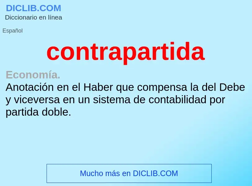 ¿Qué es contrapartida? - significado y definición