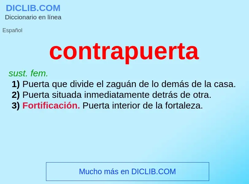 ¿Qué es contrapuerta? - significado y definición