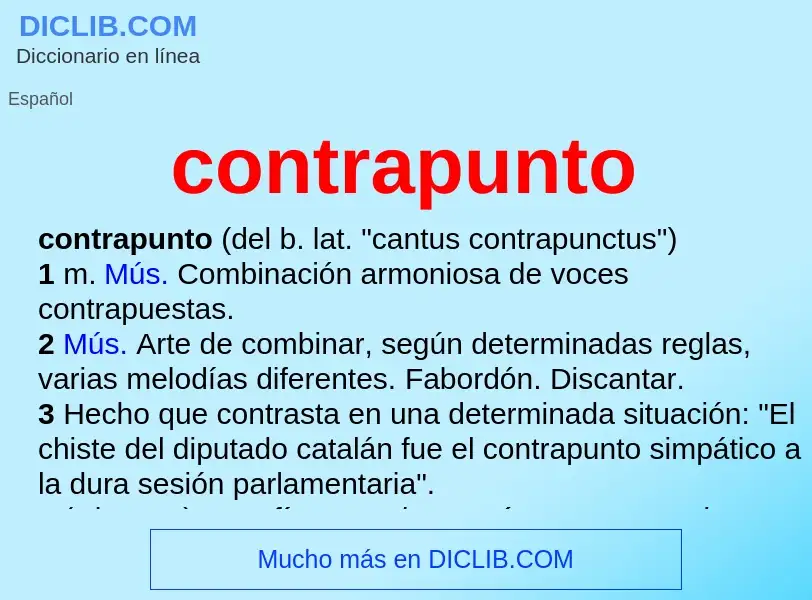 ¿Qué es contrapunto? - significado y definición