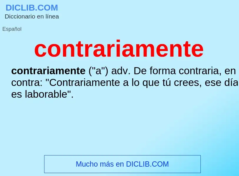 What is contrariamente - meaning and definition