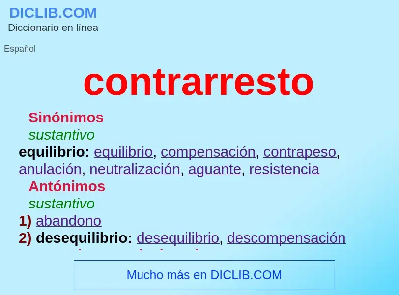 O que é contrarresto - definição, significado, conceito