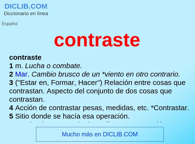 What is contraste - meaning and definition