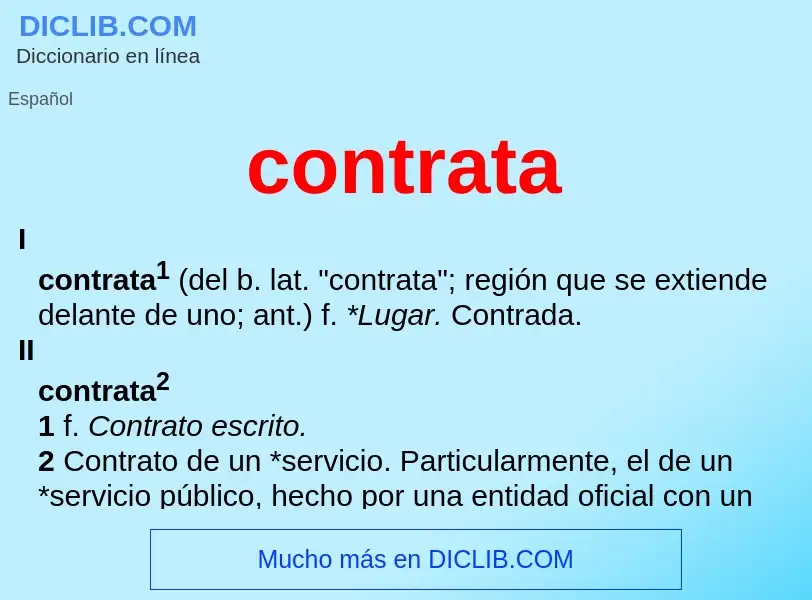 ¿Qué es contrata? - significado y definición