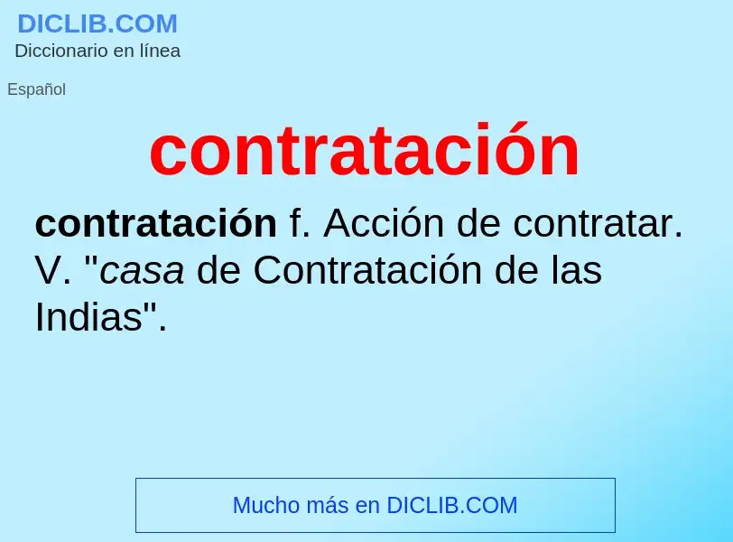 Was ist contratación - Definition