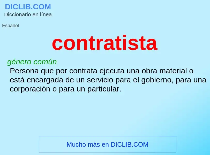 What is contratista - meaning and definition