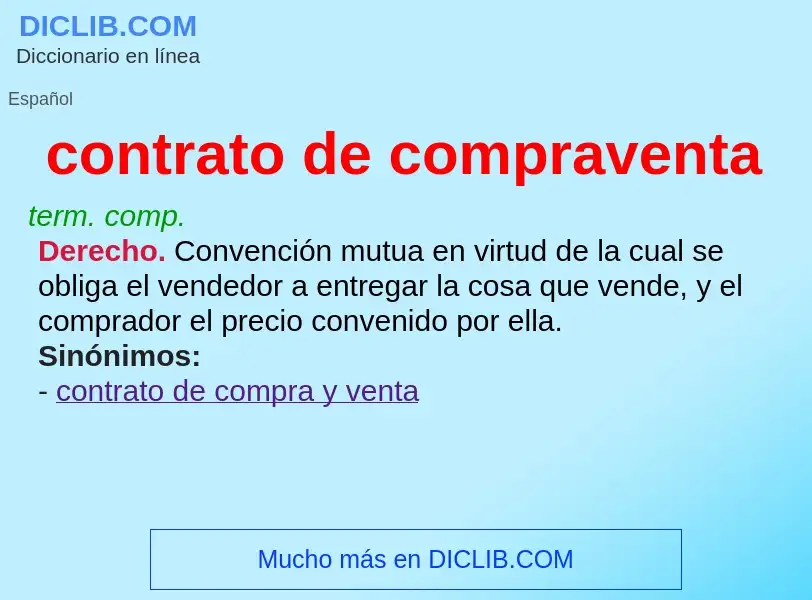 ¿Qué es contrato de compraventa? - significado y definición