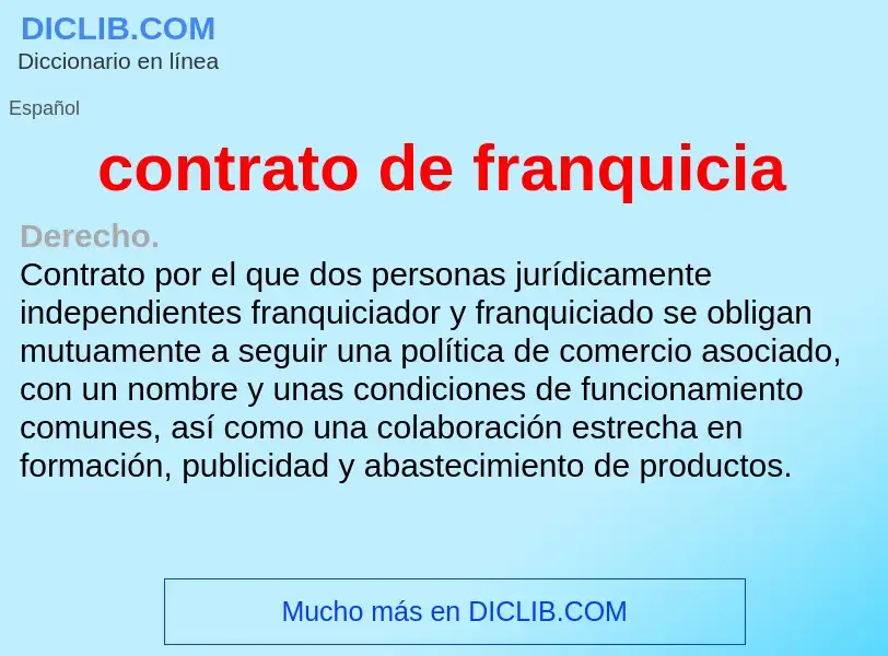 ¿Qué es contrato de franquicia? - significado y definición