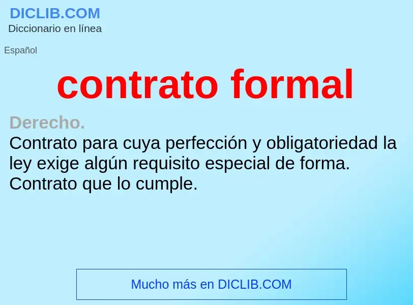 ¿Qué es contrato formal? - significado y definición