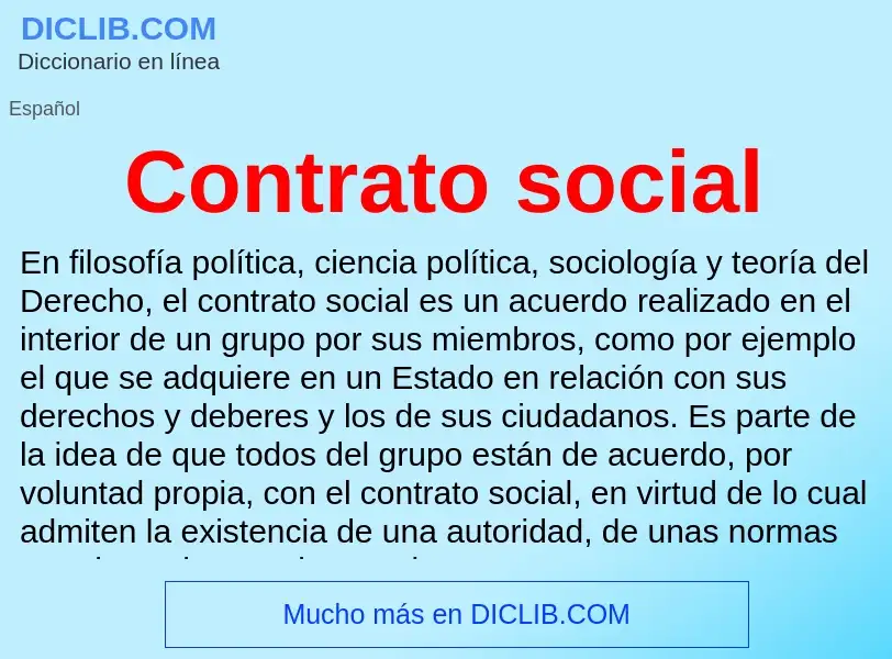 ¿Qué es Contrato social? - significado y definición