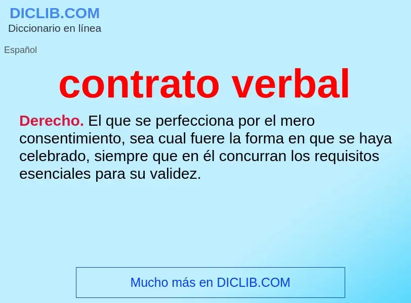 Che cos'è contrato verbal - definizione