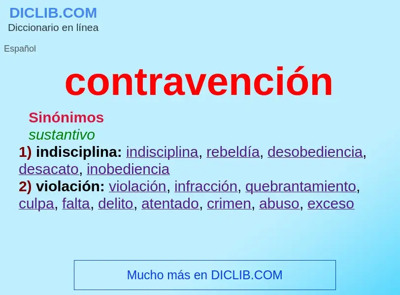 What is contravención - definition