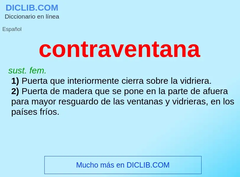 O que é contraventana - definição, significado, conceito