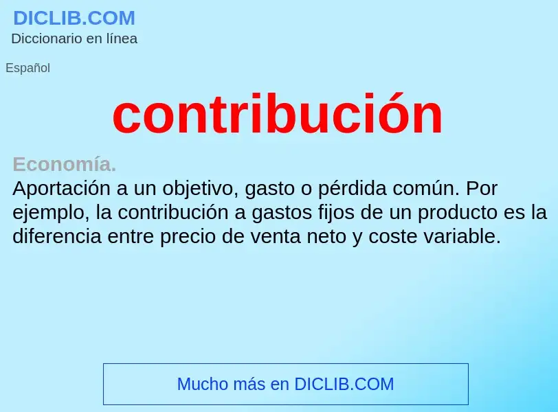 What is contribución - meaning and definition