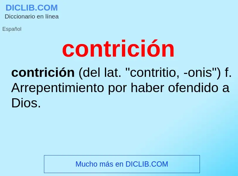 O que é contrición - definição, significado, conceito