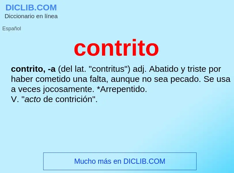 What is contrito - meaning and definition