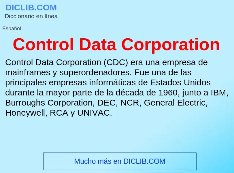 Wat is Control Data Corporation - definition