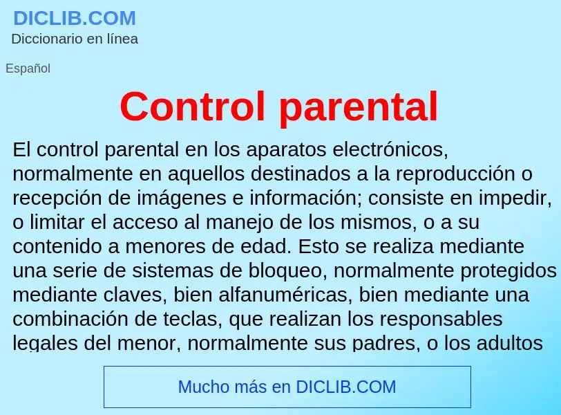 Что такое Control parental - определение