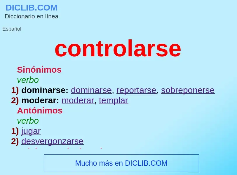 What is controlarse - definition