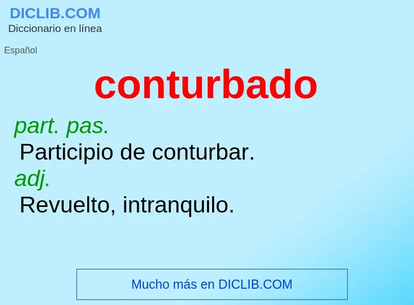 Was ist conturbado - Definition