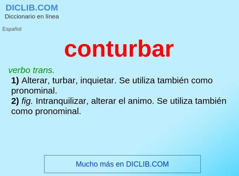 ¿Qué es conturbar? - significado y definición