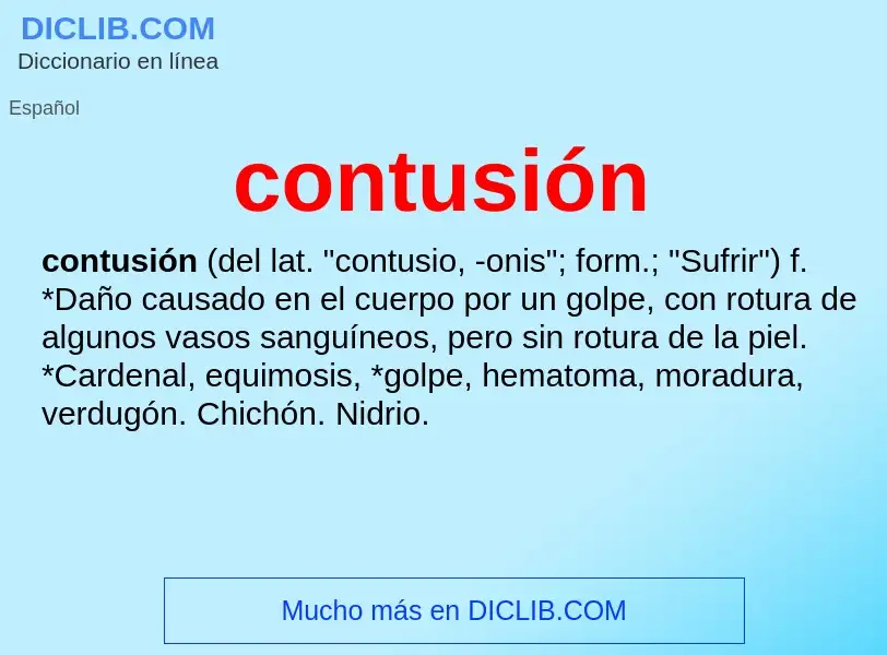 What is contusión - meaning and definition