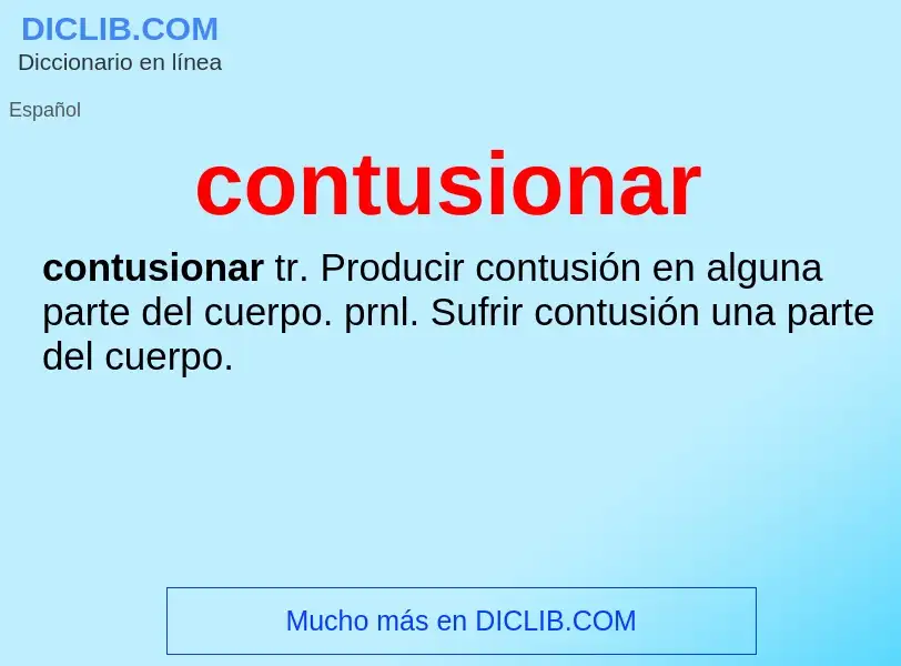 What is contusionar - meaning and definition