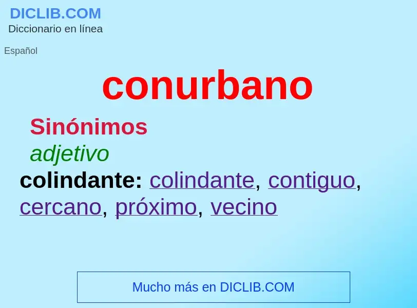 What is conurbano - definition