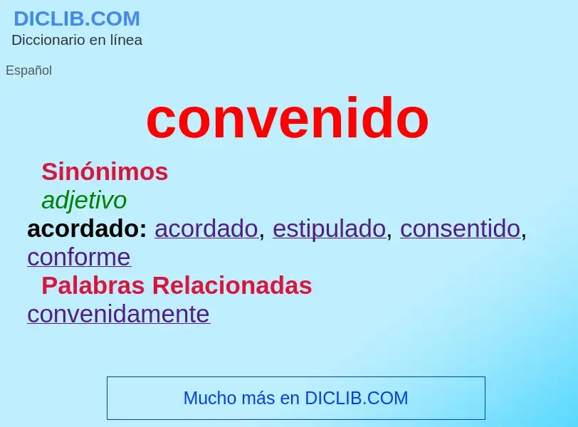 Wat is convenido - definition