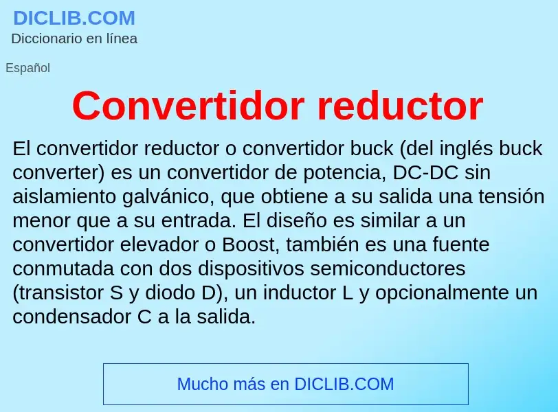 ¿Qué es Convertidor reductor? - significado y definición