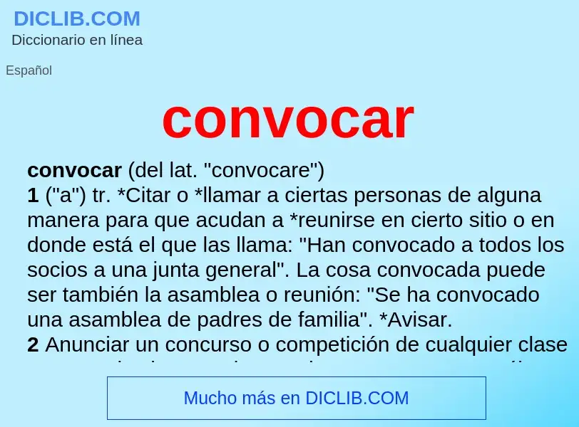 Wat is convocar - definition