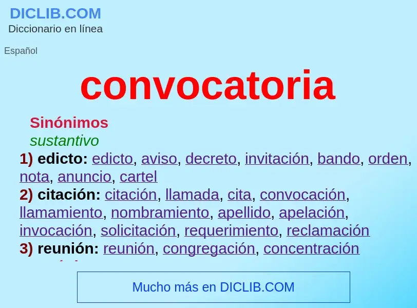 Was ist convocatoria - Definition