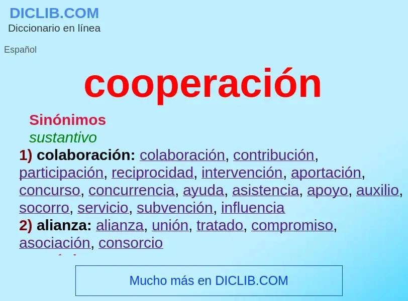 What is cooperación - definition