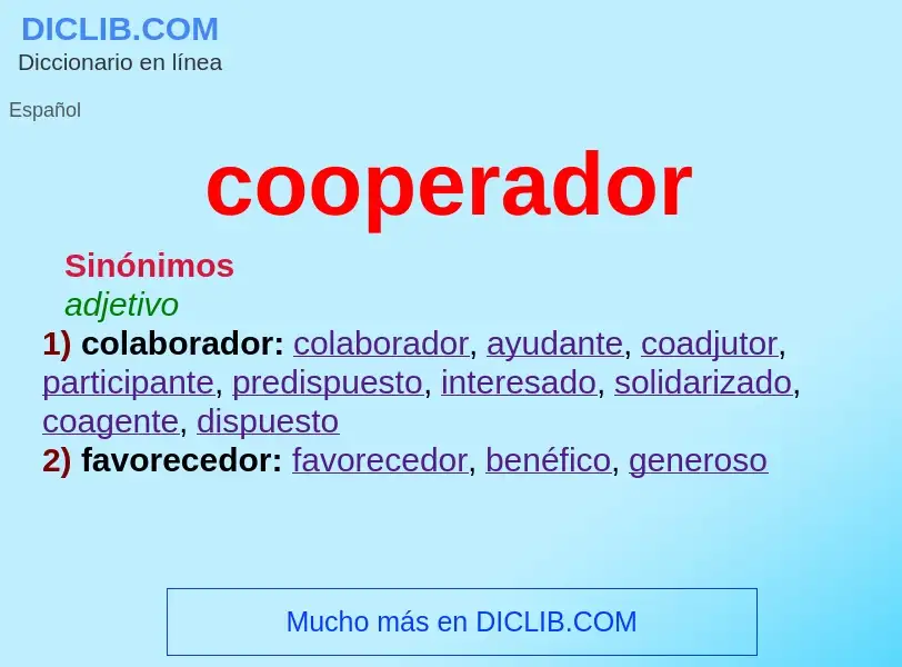 What is cooperador - meaning and definition